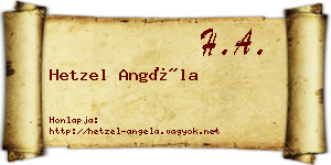 Hetzel Angéla névjegykártya